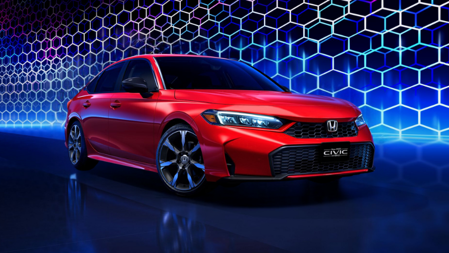 a red 2025 Honda civic sedan four-door car