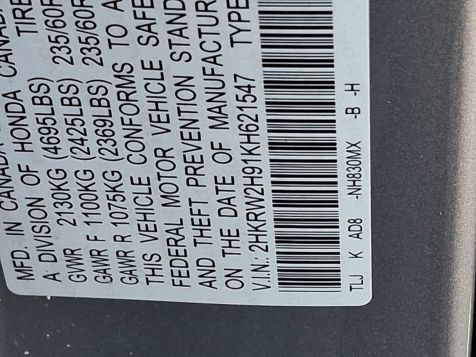 2019 Honda CR-V Touring