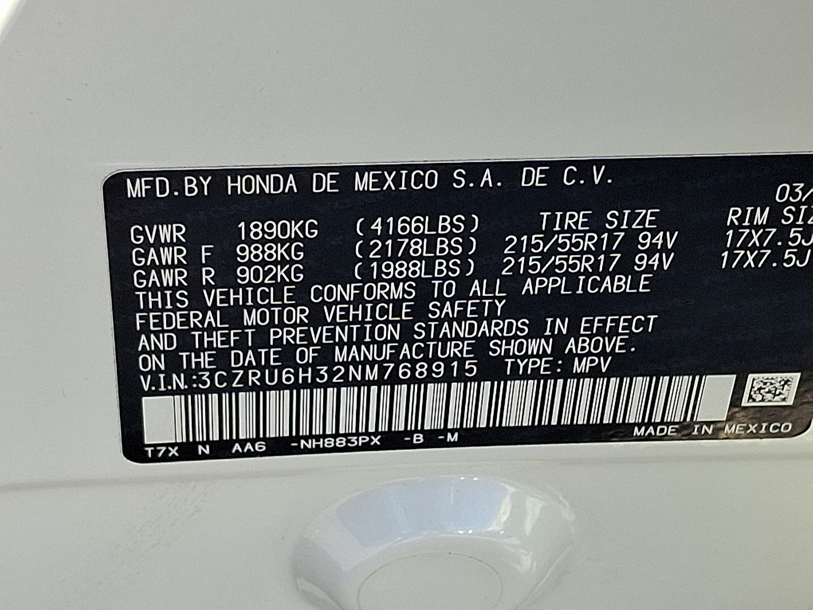 2022 Honda HR-V AWD LX