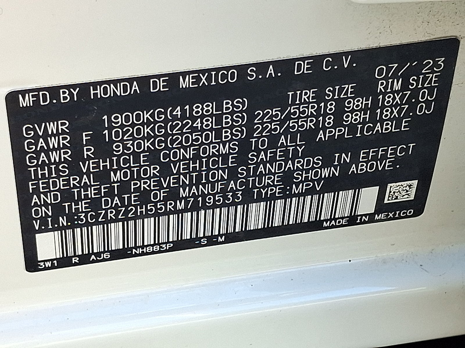 2024 Honda HR-V AWD Sport