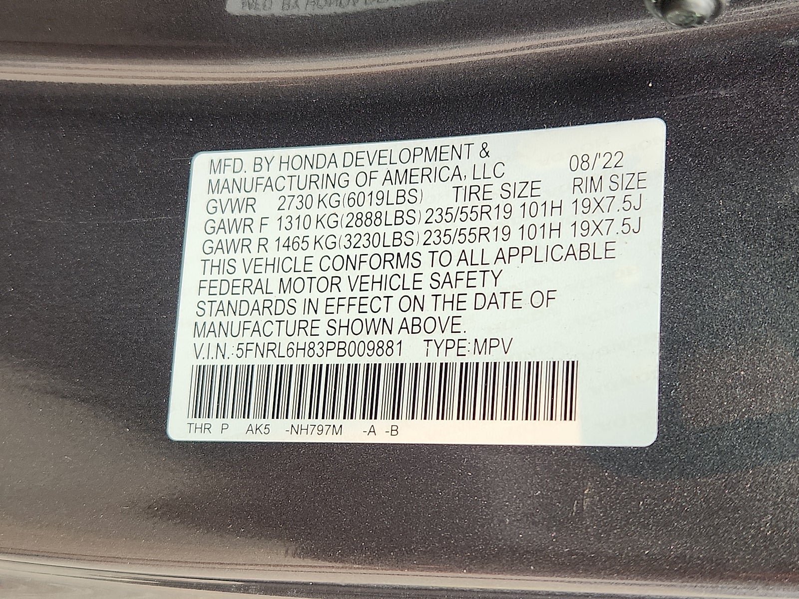 2023 Honda Odyssey Touring