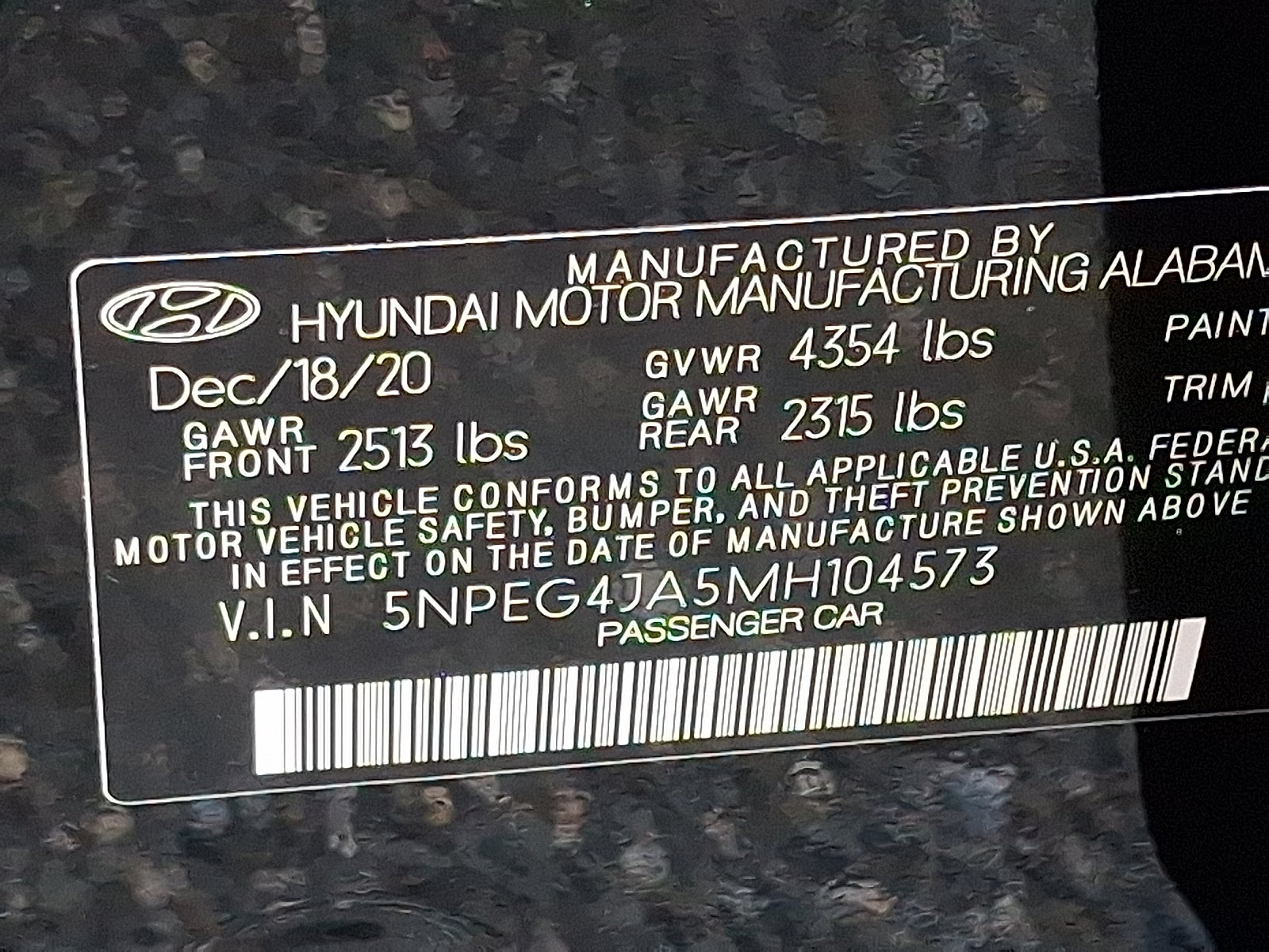 2021 Hyundai Sonata SE