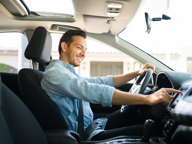 Man test driving a new honda